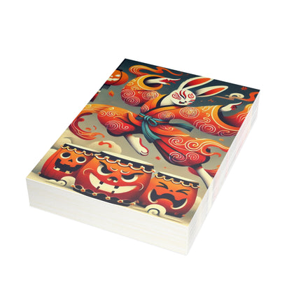 Jack-O’-Lantern Drums & The Kabuki Rabbit Postcards (envelopes included) - Bundles of 10, 30, 50 Pieces