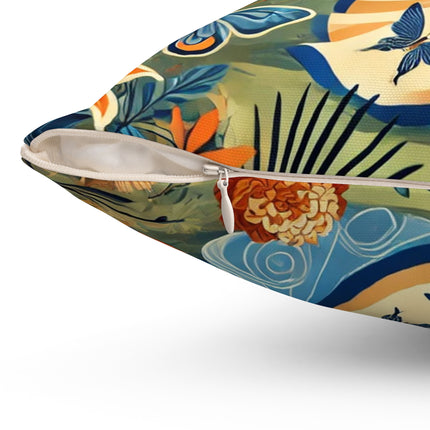 Fairy Waltz in the Butterfly Garden Spun Polyester Square Pillow