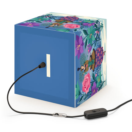 🌹❄️ The Holly Rose Of Winter Light Cube Lamp – Art Deco Christmas Garden