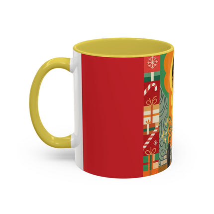 ❤️ The Lady Of The Candlelit Christmas Alcove Colorful Mug – Art Deco Holiday Elegance