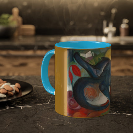Two Cats, Blue and Yellow by Franz Marc Colorful Mugs, 11oz