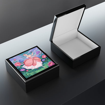🎭🌸 The Lady Of The Secret Masquerade Jewelry Box – Art Deco Garden Fantasy