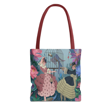 🦜🌸 The Ladies Of The Enchanted Aviary Tote Bag – Art Deco Floral Fantasy