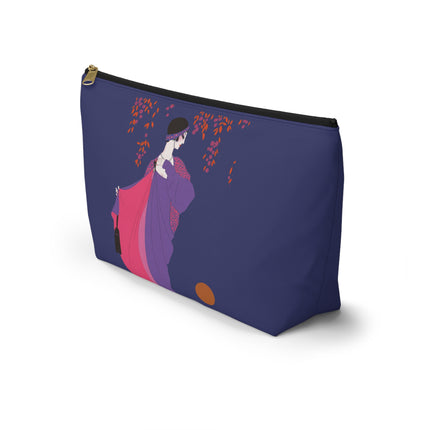 Crimson Shawl Geisha Cosmetic Bag – Elegant Mystery & Vibrant Grace