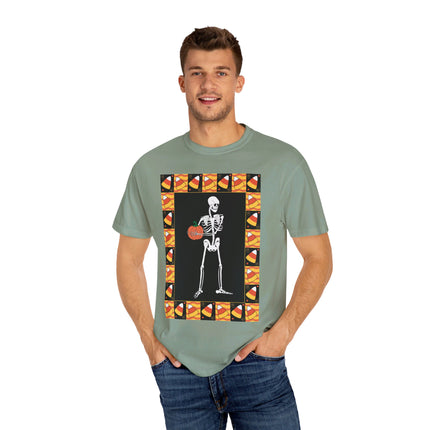 Candy Corn Skeleton Unisex Garment-Dyed T-shirt