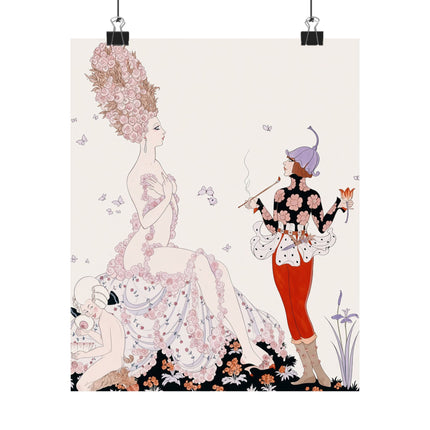 🌸🦋 Mother Nature Matte Vertical Poster – George Barbier Art Deco Floral Fantasy