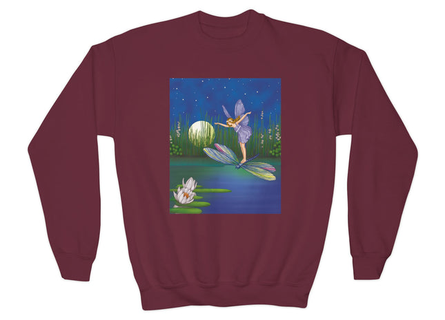 Fairy on a Dragonfly Youth Crewneck Sweatshirt