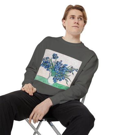 Irises by Vincent Van Gogh Unisex Garment-Dyed Sweatshirt