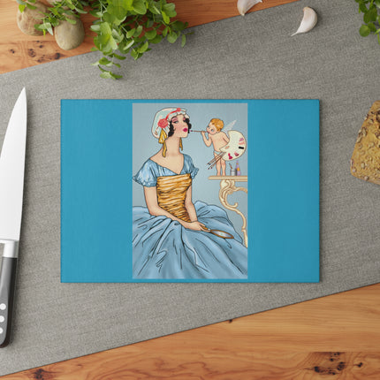 The Enchanting Painter: A Fairy's Artistic Touch Glass Cutting Board