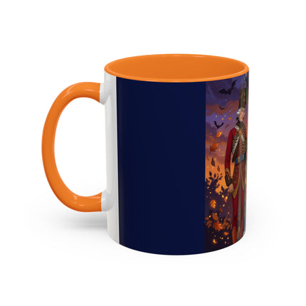 🎃💙 The Pumpkin Lantern Courtship Colorful Mug – Romantic Halloween Elegance