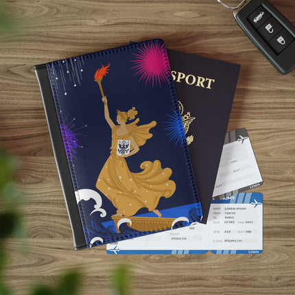 Liberty's Triumph Passport Cover – Celebratory Strength & Art Deco Grandeur