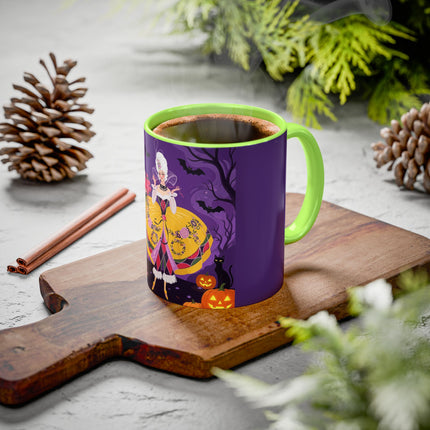 🎭🌹 The Harlequin Rose Masquerade Colorful Mug – Theatrical Halloween Romance