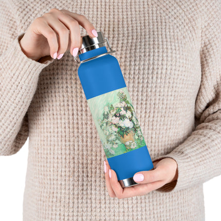 Roses by Vincent Van Gogh Copper Vacuum Insulated Bottle, 22oz