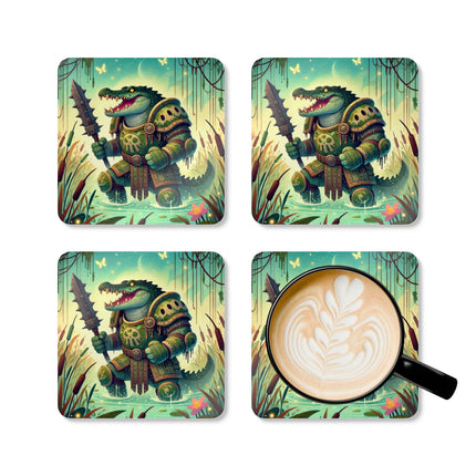 Swamp Tyrant Corkwood Coaster Set
