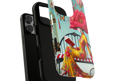 Reading In A Painted Garden Phone Cases