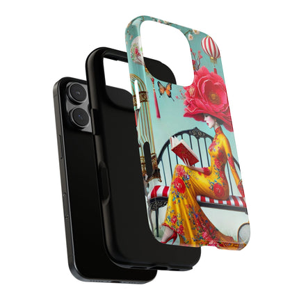 Reading In A Painted Garden Phone Cases