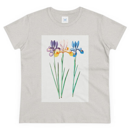 Women's Blue Iris Print Midweight Cotton Tee