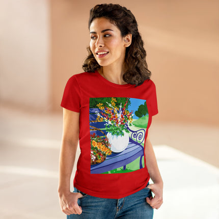 Blooming Harmony Women's Midweight Cotton Tee