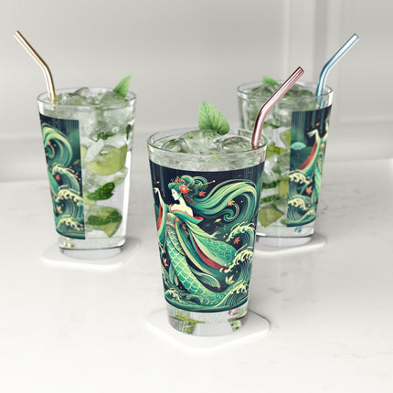 Mermaid Queen Rising from the Deep Glass, 16oz