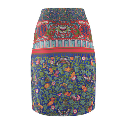 Chinese Ornament by Owen Jones Women's Pencil Skirt (AOP)
