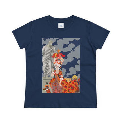 Rococo Grandeur Women's Midweight Cotton Tee – Opulent Elegance & Theatrical Charm