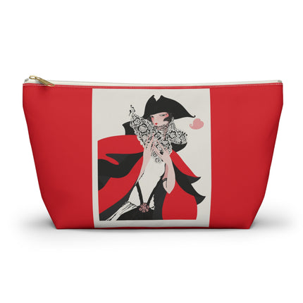 Crimson Masquerade Cosmetic Bag – Dramatic Grace & Bold Elegance