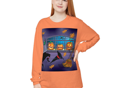 Whimsical Halloween Mischief Unisex Garment-dyed Long Sleeve T-Shirt