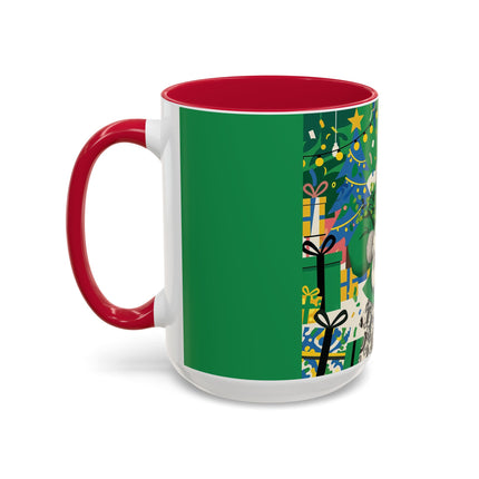 🍀🎄 The Emerald Holly Christmas Colorful Mug – Art Deco Holiday Elegance