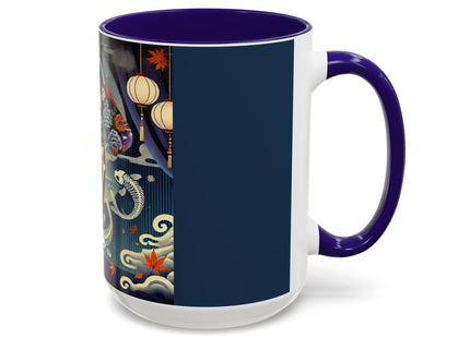 Skeleton Kabuki Performer Colorful Mugs (11oz, 15oz)
