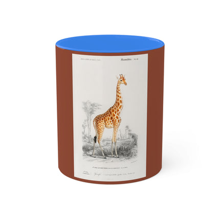Giraffe by Charles Dessalines D' Orbigny Colorful Mugs, 11oz