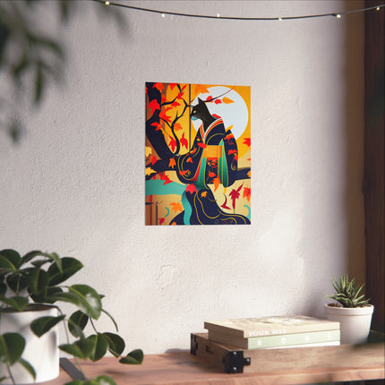 Black Cat in Kimono Fine Art Posters