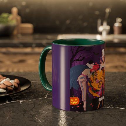 🎭🌹 The Harlequin Rose Masquerade Colorful Mug – Theatrical Halloween Romance
