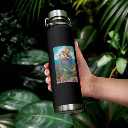 Three Mermaids with Strings of Pearls by Carlo Chiostri Copper Vacuum Insulated Bottle, 22oz