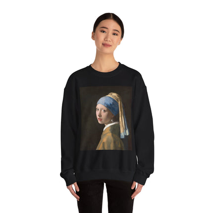 Girl with a Pearl Earring by Johannes Vermeer Heavy Blend™ Crewneck Sweatshirt