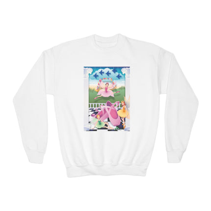 Graceful Enchantment Youth Crewneck Sweatshirt – Ballet Beauty & Artistic Expression