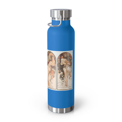 The Seasons by Alphonse Maria Mucha Copper Vacuum Insulated Bottle, 22oz