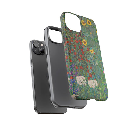 Farm Garden with Sunflowers by Gustav Klimt Phone Cases