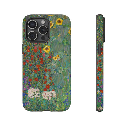 Farm Garden with Sunflowers by Gustav Klimt Phone Cases