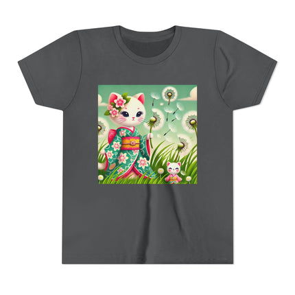 Geisha Kitten and the Dandelion Wish Youth Short Sleeve Tee