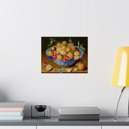 Still Life with Lemons, Oranges, and a Pomegranate by Jacob van Hulsdonck Matte Horizontal Posters