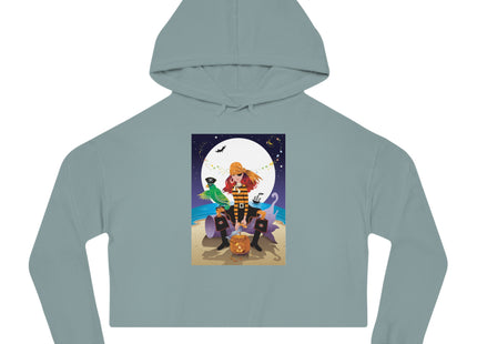Moonlit Pirate Halloween Women’s Cropped Hooded Sweatshirt