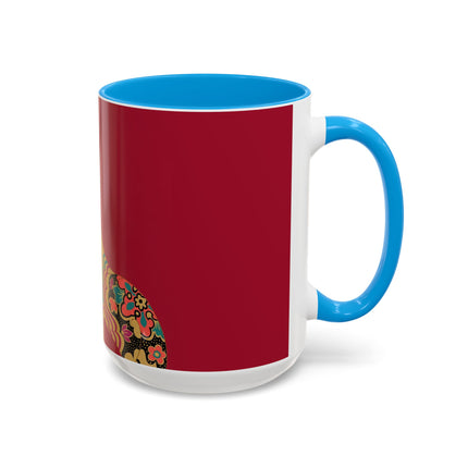 Butterfly Empress of the Crimson Pavilion Colorful Mug (11oz, 15oz) – Art Deco Beauty, Butterfly Elegance & Ornamental Style