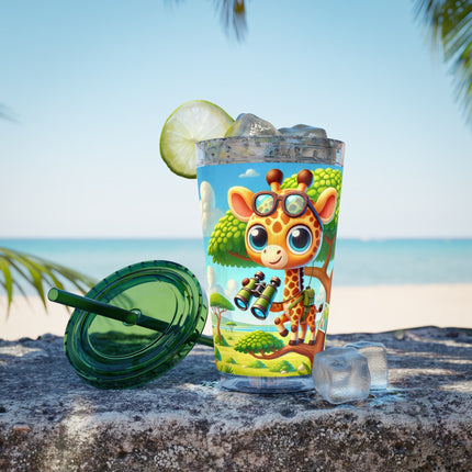 Giraffe Lookout Sunsplash Tumbler with Straw, 16oz