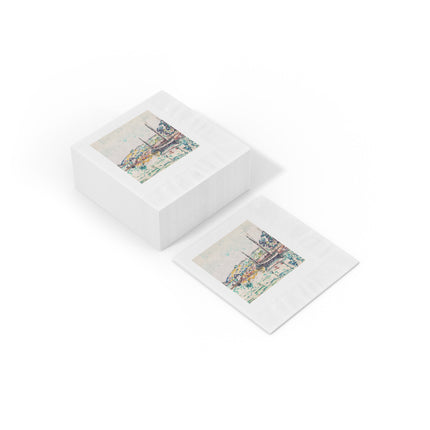 Concarneau by Paul Signac White Coined Napkins