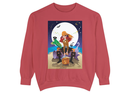 Moonlit Pirate Halloween Unisex Garment-Dyed Sweatshirt