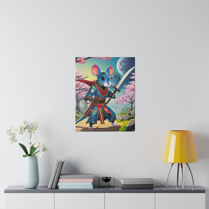 Cyber Samurai Rat Matte Canvas, Stretched, 0.75"