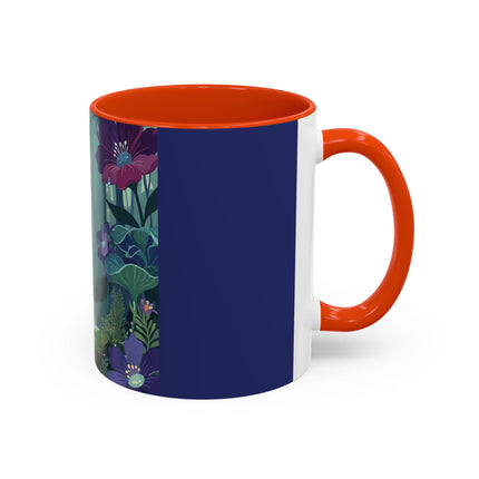 The Lady Of The Moonlit Fountain Colorful Mugs – Art Deco Botanical Serenity