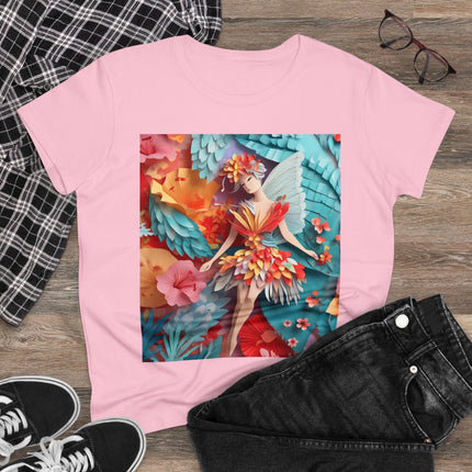 Hibiscus Fairy Women's Midweight Cotton Tee