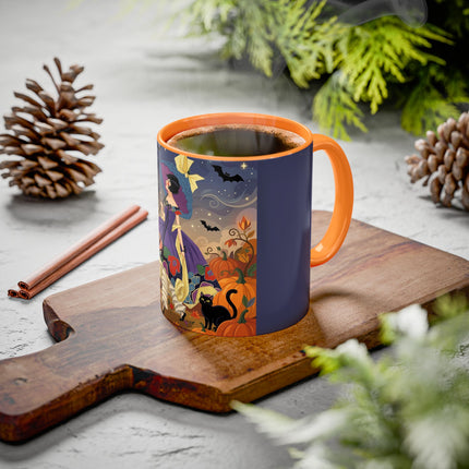 🌙🎃 The Moonlit Garden Walk Colorful Mug – Elegant Halloween Charm