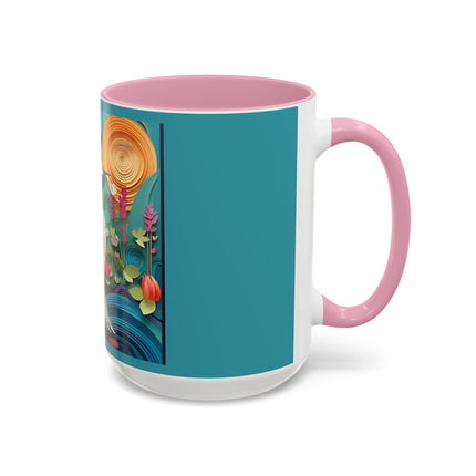 Elegant Egret Oasis Colorful Mugs (11oz, 15oz)